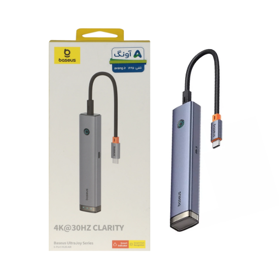 تصویر هاب 6 پورت USB-C بیسوس مدل Clarity BS-OH164