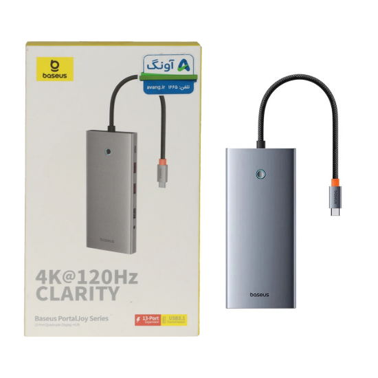 تصویر هاب 13 پورت USB-C بیسوس مدل Clarity BS-OH0119