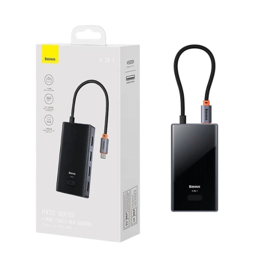 تصویر هاب 4 پورت USB-C بیسوس مدل Clarity BS-OH079