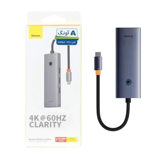تصویر هاب 6 پورت USB-C بیسوس مدل Clarity BS-OH118