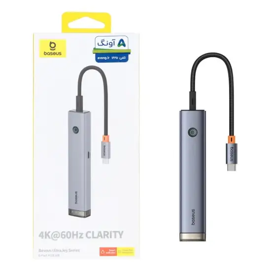 تصویر هاب 6 پورت USB-C بیسوس مدل Clarity BS-OH166