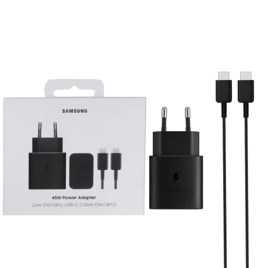 تصویر شارژر دیواری 45 وات دو پین تک پورت مدل ET-T4511 همراه کابل شارژ  USB-C