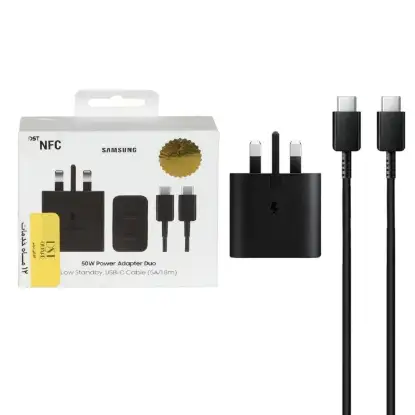نمایش جزئیات شارژر دیواری 50 وات سه پین تک پورت سامسونگ مدل EP-T5020 همراه کابل شارژ USB -C - اصلی