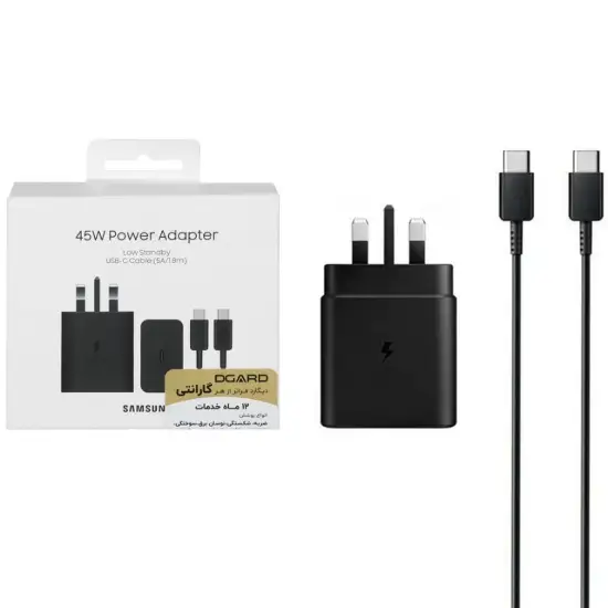 تصویر شارژر دیواری 45 وات سه پین تک پورت سامسونگ مدل T4511 همراه کابل شارژ USB-C - اصلی
