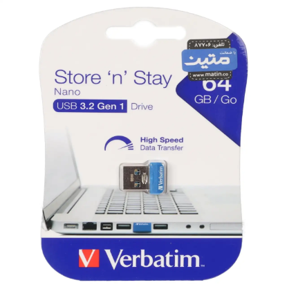 نمایش جزئیات فلش مموری ورباتیم مدل Stay Nano USB3.2 ظرفیت 64 گیگابایت