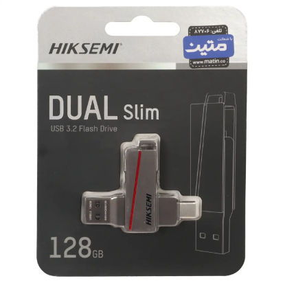 نمایش جزئیات فلش مموری هایک سمی مدل DUAL Slim USB3.2 USB-C ظرفیت 128 گیگابایت