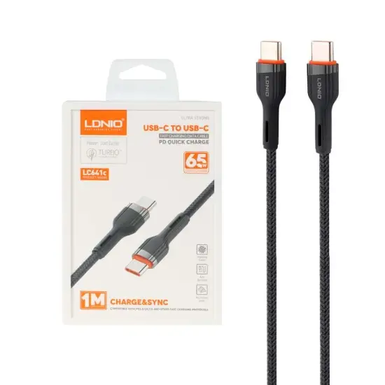 تصویر کابل تبدیل USB-C به USB-C الدینیو مدل LC641C