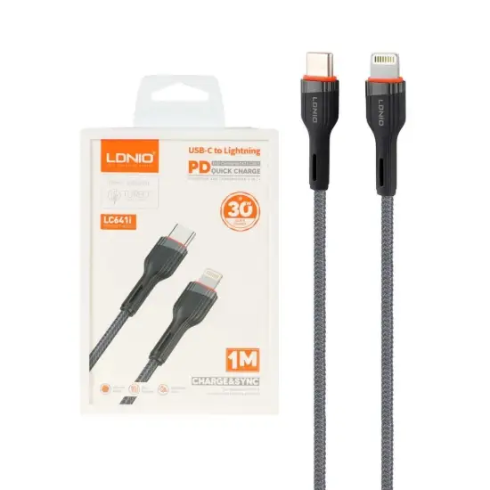 تصویر کابل تبدیل USB-C به لایتنینگ الدینو مدل LC641i