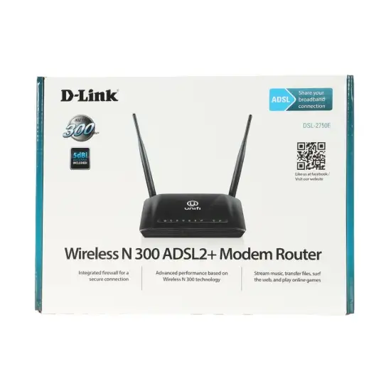 تصویر مودم روتر ADSL2 Plus بی‌سیم N300 دی-لینک مدل DSL-2750E
