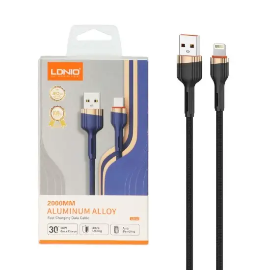 تصویر کابل تبدیل USB به لایتنینگ الدینو مدل LS642 طول 2 متر