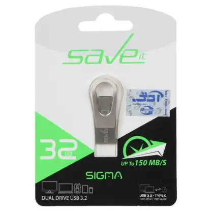 نمایش جزئیات فلش مموری سیو ایت مدل Sigma USB3.2 USB-C ظرفیت 32 گیگابایت