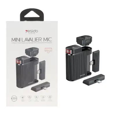 نمایش جزئیات میکروفون یقه ای بی سیم یسیدو لایتنینگ / USB-C مدل KR19