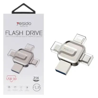 نمایش جزئیات فلش مموری یسیدو USB OTG مدل FL15 ظرفیت 128 گیگابایت