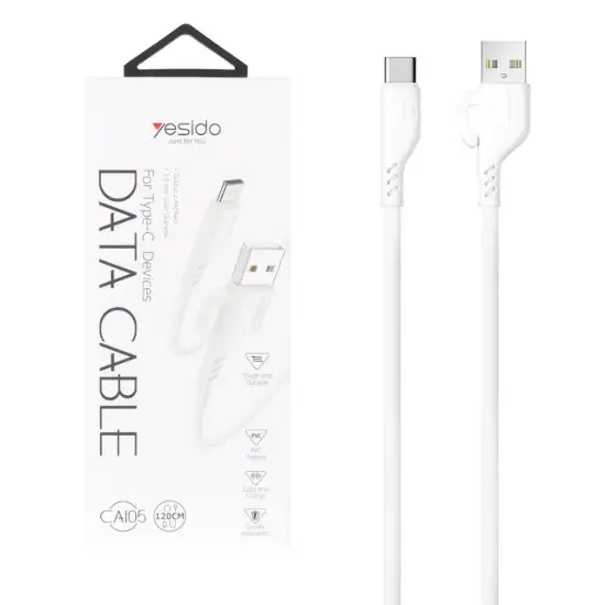 تصویر کابل تبدیل USB به USB-C یسیدو مدل CAI05 به طول 1.2 متر