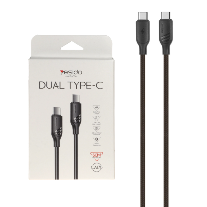 نمایش جزئیات کابل تبدیل USB-C به USB-C یسیدو مدل CA175