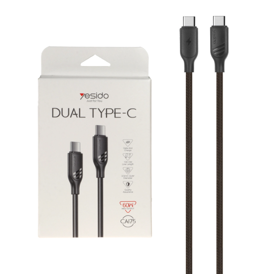 تصویر کابل تبدیل USB-C به USB-C یسیدو مدل CA175
