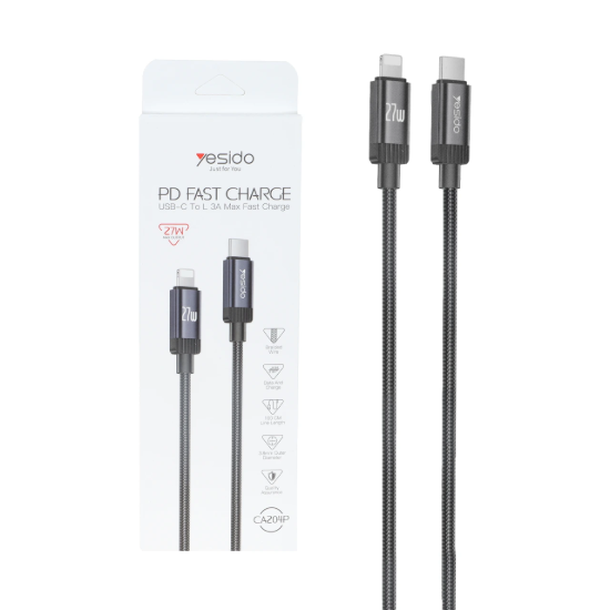 تصویر کابل تبدیل USB-C به لایتنینگ یسیدو مدل CA204P