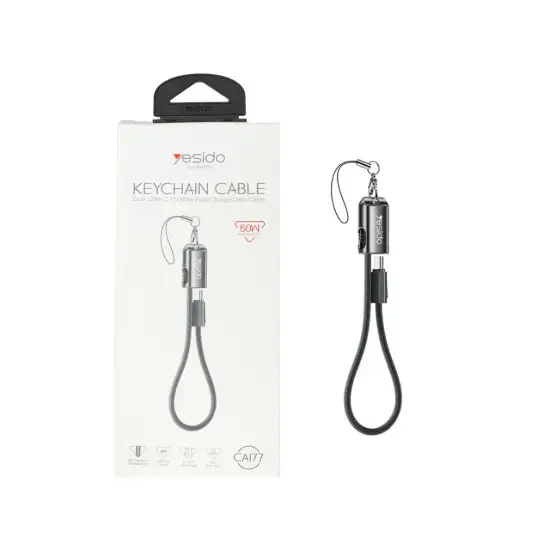 تصویر کابل تبدیل USB-C به USB-C و جاسوئیچی یسیدو مدل CA177