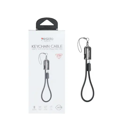تصویر کابل تبدیل USB-C به لایتنینگ و جاسوئیچی یسیدو مدل CA178
