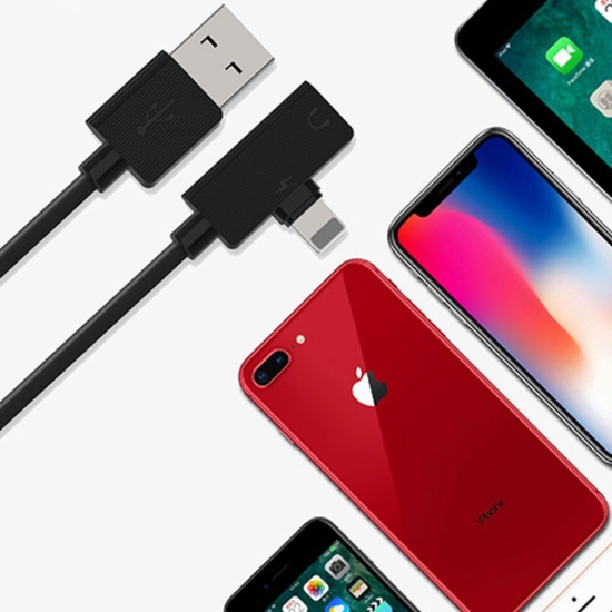 تصویر کابل تبدیل USB به لایتنینگ و Aux یسیدو مدل YAU-03
