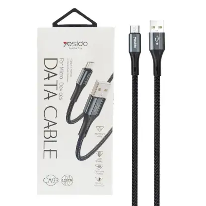 نمایش جزئیات کابل تبدیل USB به MicroUSB یسیدو مدل CA93 طول 1.2 متر