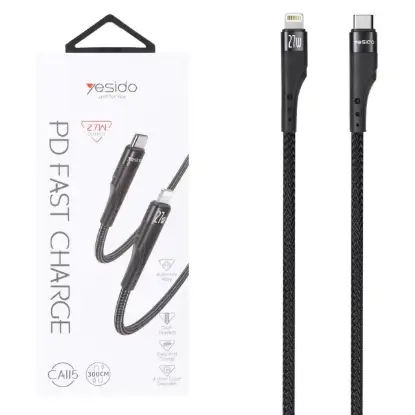 نمایش جزئیات کابل تبدیل USB به لایتنینگ یسیدو مدل CA115 طول 3 متر