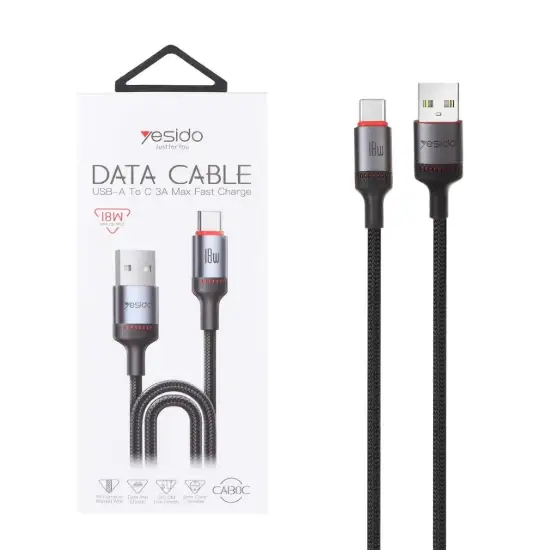 تصویر کابل تبدیل USB به USB-C یسیدو مدل CA130C طول 2 متر