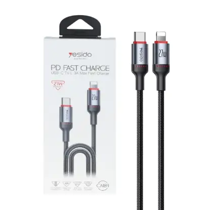 نمایش جزئیات کابل تبدیل USB-C به لایتنینگ یسیدو مدل CA184 طول 2 متر
