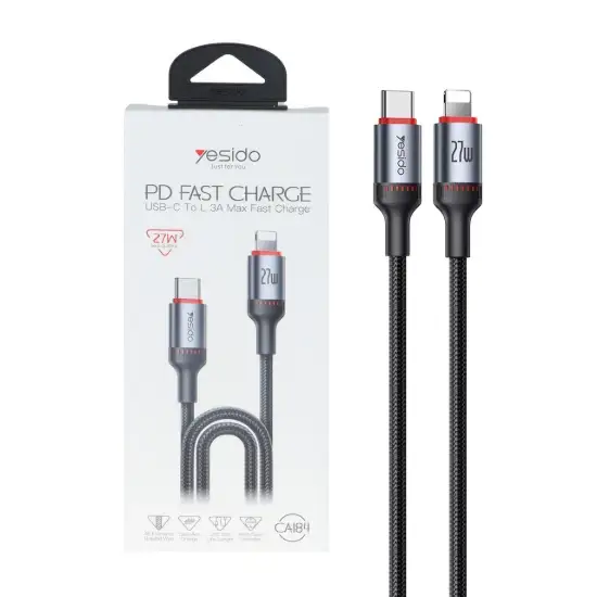 تصویر کابل تبدیل USB-C به لایتنینگ یسیدو مدل CA184 طول 2 متر