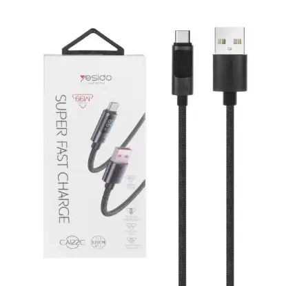 نمایش جزئیات کابل تبدیل USB به USB-C یسیدو مدل CA122C طول 1.2 متر