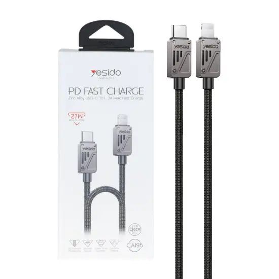 تصویر کابل تبدیل لایتنینگ به USB-C یسیدو مدل CA195 طول 1.2 متر