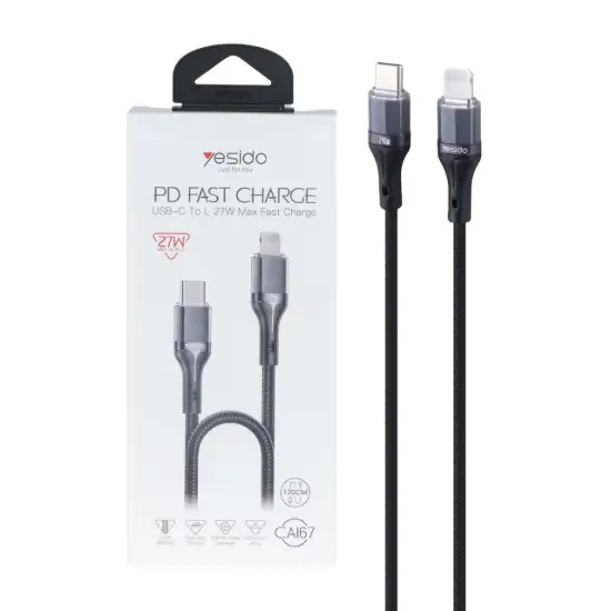 تصویر کابل تبدیل لایتنینگ به USB-C یسیدو مدل CA167 طول 1.2 متر