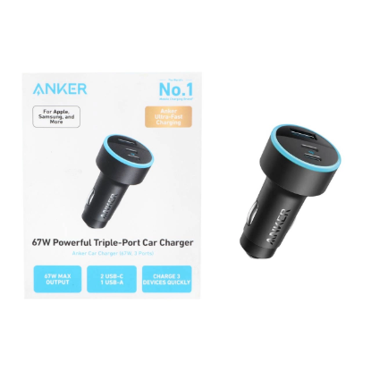نمایش جزئیات شارژر فندکی 67 وات سه پورت انکر مدل A2736H11