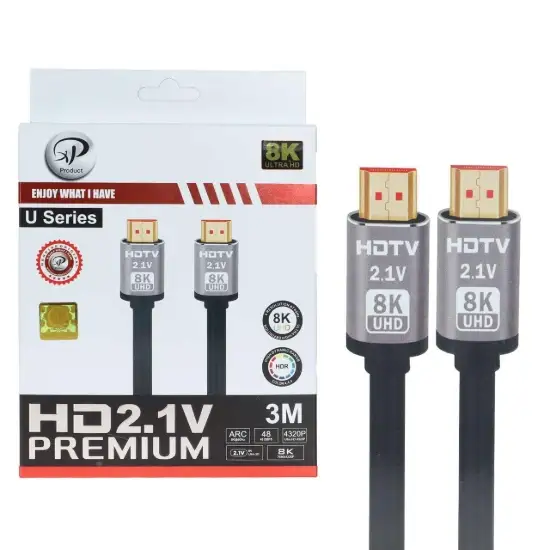 تصویر کابل HDMI ایکس پی پروداکت مدل 8K طول 3 متر