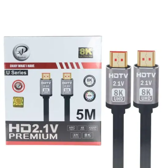 تصویر کابل HDMI ایکس پی پروداکت مدل 8K طول 5 متر