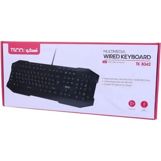تصویر کیبورد با سیم تسکو مدل TK 8042