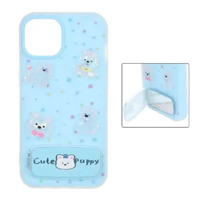 نمایش جزئیات قاب گوشی موبایل دو لایه استندشو آینه ای مدل Cute Puppy