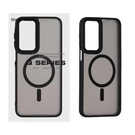 تصویر قاب گوشی موبایل مجیک ماسک مدل Q-Series بلک لنز مگ سیف دار 
