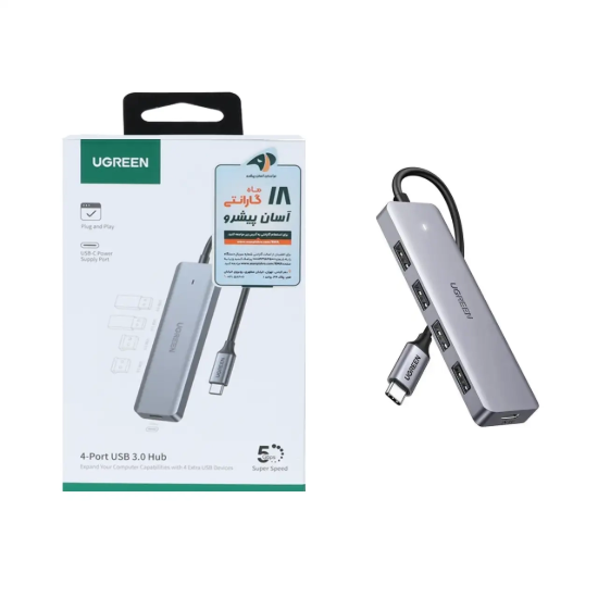 تصویر هاب چهار پورت USB -C یوگرین مدل 70336-CM219
