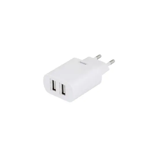 تصویر شارژر دیواری 10 وات دو پورت ریمکس مدل RP-U35 همراه کابل شارژ MicroUSB