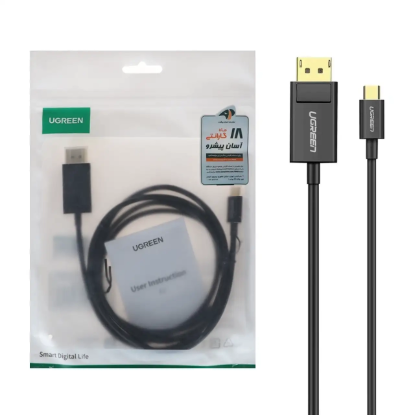 نمایش جزئیات کابل تبدیل USB-C به DP یوگرین مدل MM139 طول 1.5 متر