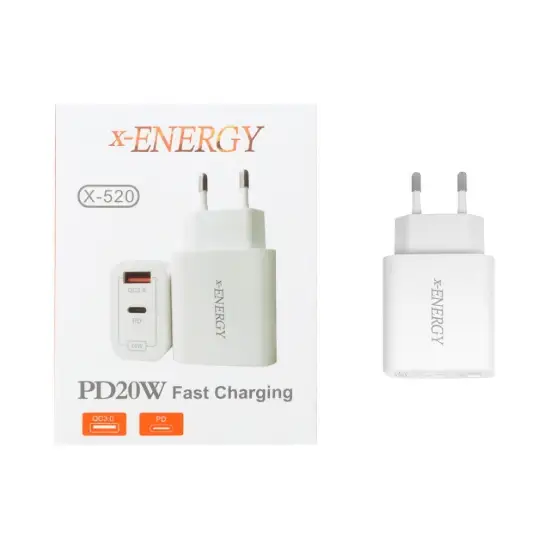 تصویر شارژر دیواری دو پورت ایکس انرژی مدل X-520