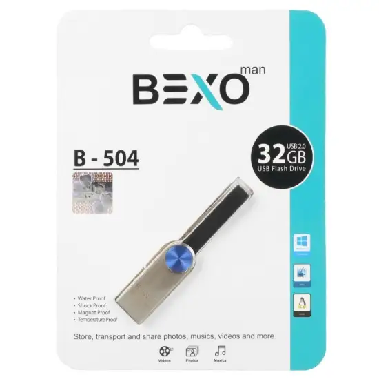 تصویر فلش مموری بکسو مدل B-504 USB2.0 ظرفیت 32 گیگابایت