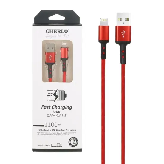 تصویر کابل تبدیل USB به لایتنینگ چرلو مدل CH-IP06 طول 1.1 متر