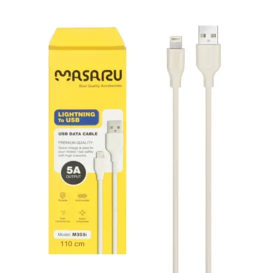 تصویر کابل تبدیل USB به لایتنینگ مدل M303i طول 1.1 متر