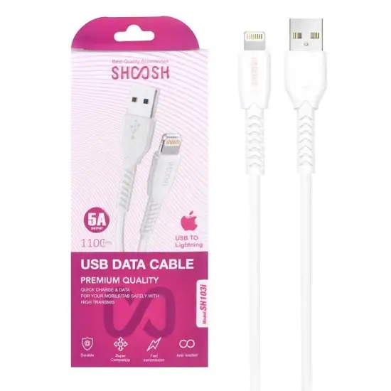 تصویر کابل تبدیل USB به لایتنینگ مدل SH103i  طول 1.1 متر