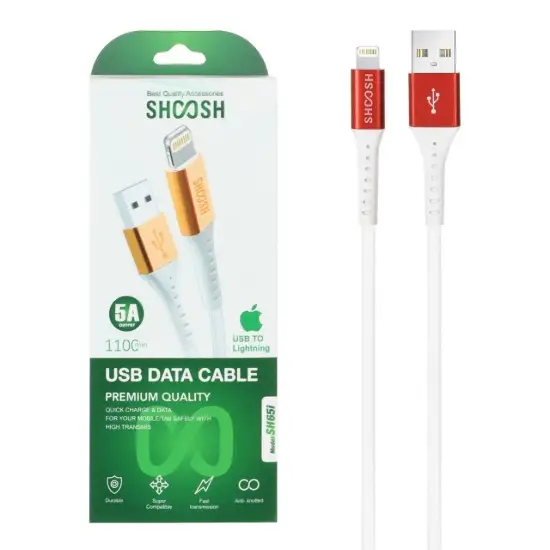 تصویر کابل تبدیل USB به لایتنینگ مدل SH65i طول 1.1 متر