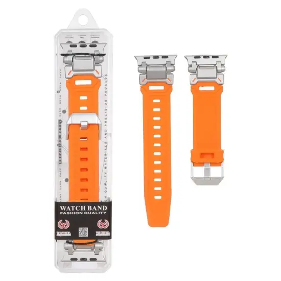 تصویر بند ساعت هوشمند سیلیکونی یوشیتا مدل Lock Metal سایز 42/44/45/46/49 میلیمتری