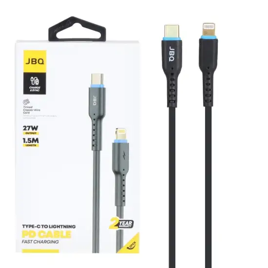 تصویر کابل تبدیل USB-C به لایتنینگ جی بی کیو مدل CA-722 طول 1.5 متر