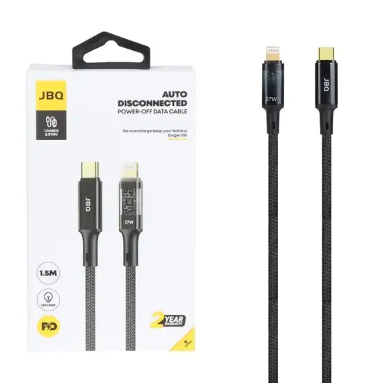 تصویر کابل تبدیل USB-C به لایتنینگ جی بی کیو مدل  CA-728 طول 1.5 متر